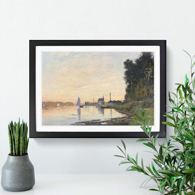 The Shore at Dusk by Claude Monet - Picture Frame Painting East Urban Home Frame Option: Black Framed, Size: 48cm H x 65cm W x 2cm D on Productcaster.