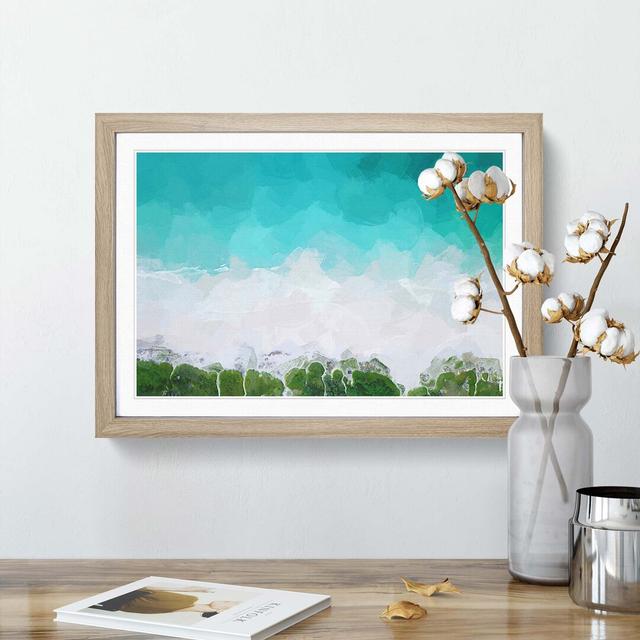 Kailua-Kona in Hawaii in Abstract - Picture Frame Graphic Art Print East Urban Home Size: 60cm H x 91cm W x 2cm D, Format: Oak on Productcaster.