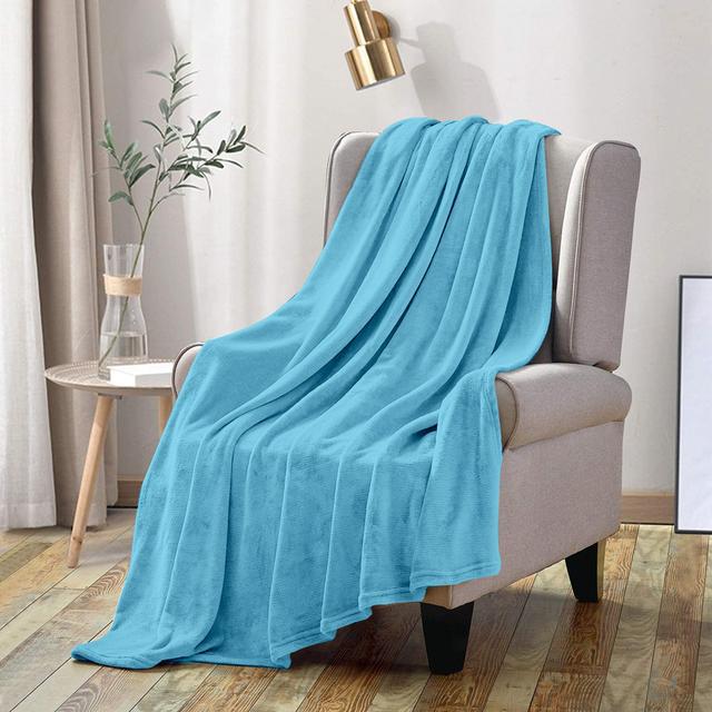 Jyon Soft Touch Mink Faux Fur Throw/Blanket Fairmont Park Size: W200 x L240cm, Colour: Light Blue on Productcaster.