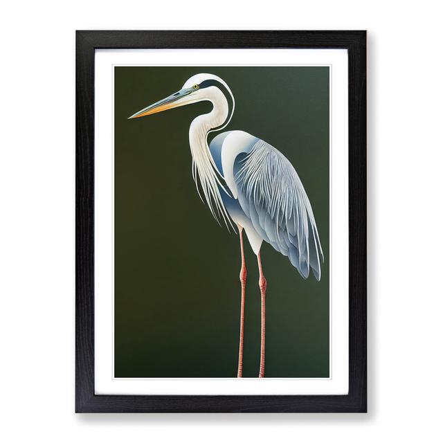 Heron Bird Traditional Vol.2 House of Hampton Size: 64cm H x 46cm W x 2cm D, Frame Option: Oak on Productcaster.