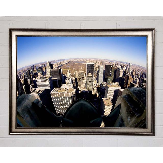 Birds Eye View Of New York City From Above - Single Picture Frame Art Prints Ebern Designs Size: 42cm H x 59.7cm W x 1.5cm D on Productcaster.