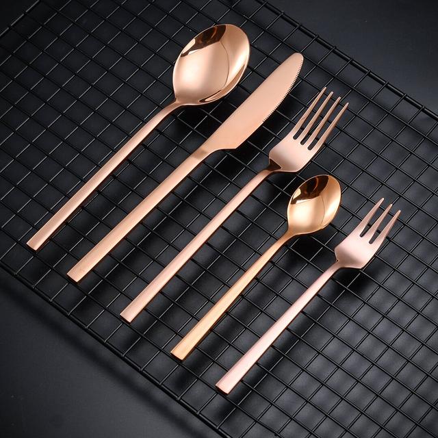 MALACASA 30 Piece Stainless Steel Cutlery Set , Service for 6 MALACASA Colour: Rose Gold on Productcaster.