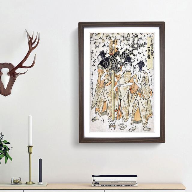 Lantern Float by Kitagawa Utamaro - Picture Frame Painting Print East Urban Home Frame Option: Walnut Framed, Size: 36cm H x 27cm W x 2cm D on Productcaster.