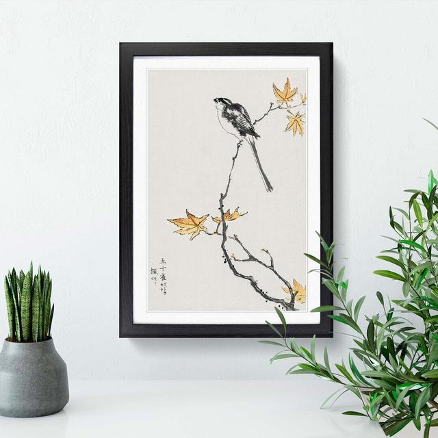 Long-Tailed Tit & Maple Tree by Numata Kashu - Picture Frame Painting Print East Urban Home Size: 91cm H x 60cm W x 2cm D, Frame Option: Black on Productcaster.