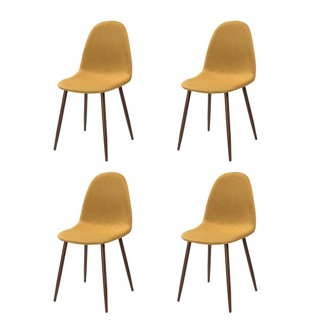 Mira Upholstered Back Side Chair (Set of 4) Corrigan Studio Upholstery Colour: Mustard on Productcaster.