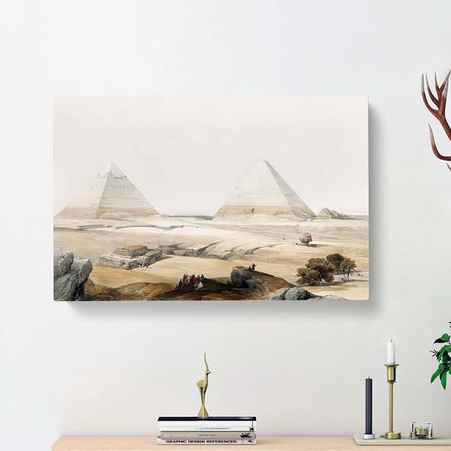 Pyramids of Giza by David Roberts - Wrapped Canvas Painting Pint East Urban Home Size: 40cm H x 60cm W x 3cm D on Productcaster.