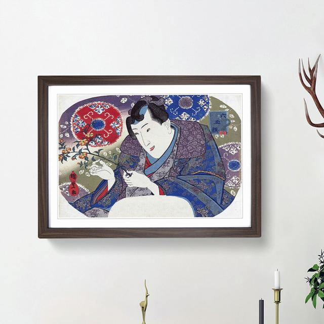 Plucking Roses by Utagawa Kunisada - Picture Frame Painting Print East Urban Home Size: 48cm H x 65cm W x 2cm D, Frame Option: Walnut Framed on Productcaster.