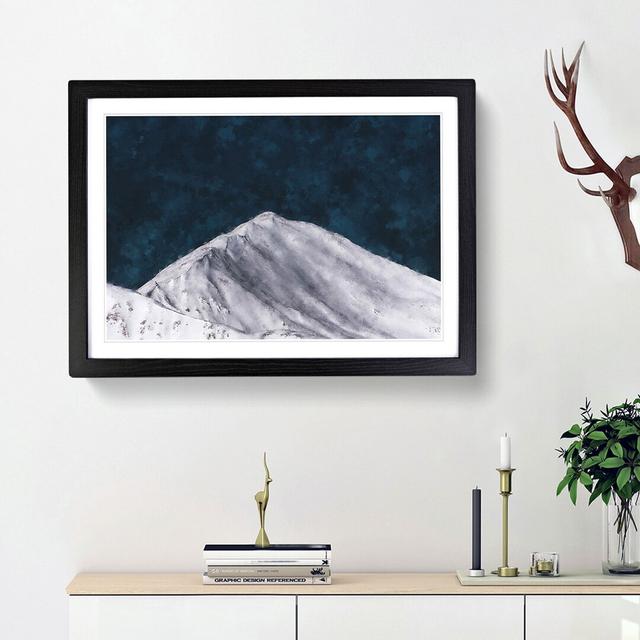 Snow Covered Mountain Ridge - Picture Frame Painting Print East Urban Home Frame Option: Black Framed, Size: 33cm H x 45cm W x 2cm D on Productcaster.