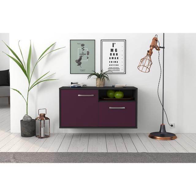 Okka TV stand; Color: Mint/Anthracite; Flying/Metal handles; Dimensions: 92cm x 49cm x 35cm 17 Stories Colour: Purple and anthracite on Productcaster.