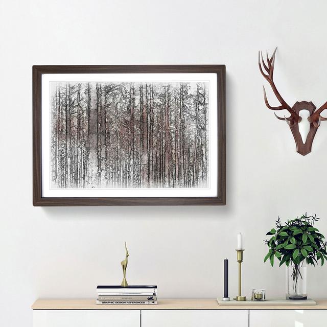 Red Forest in the Autumn Sketch - Picture Frame Graphic Art Print East Urban Home Size: 36cm H x 48cm W x 2cm D, Frame Option: Walnut Framed on Productcaster.