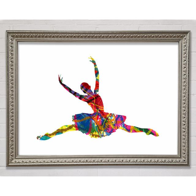 Rainbow Ballerina 2 Framed Print Brayden Studio Size: 84.1cm H x 118.9cm W x 8cm D, Format: Silver Framed Paper on Productcaster.