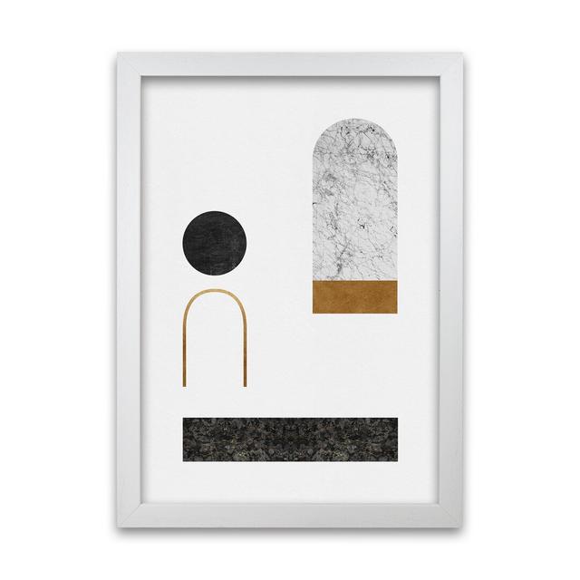 Orara Abstract Geometric II - Print Brayden Studio Size: 59cm H x 42cm W x 1cm D, Frame Option: White Framed on Productcaster.