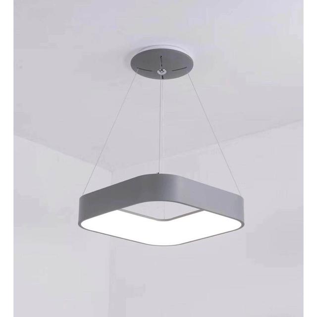 Adeli 1 - Light Geometric Square LED Pendant Ebern Designs Finish: Grey, Size: 120cm H x 60cm W x 60cm D on Productcaster.