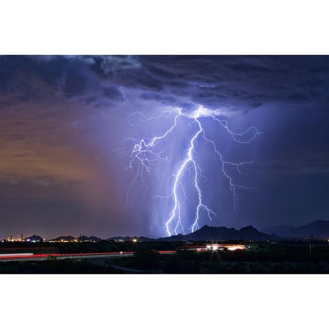 Thunderstorm Lightning by Mdesigner125 - Wrapped Canvas Print Latitude Run Size: 30cm H x 46cm W on Productcaster.