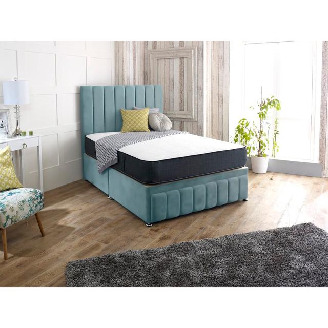 Divan Bed Set Fairmont Park Size: Kingsize (5'), Storage Type: 4 Drawers, Colour: Sky on Productcaster.