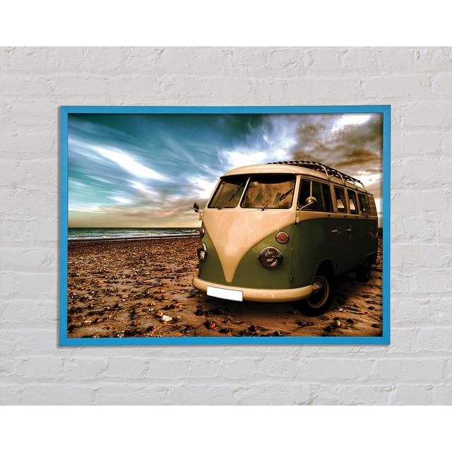 VW Camper At The Beach Green - Print Brayden Studio Size: 42cm H x 59.7cm W x 2cm D on Productcaster.