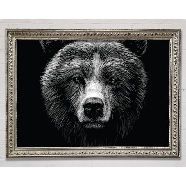 Silver And Silver Bear Face Framed Print Bright Star Size: 21cm H x 29.7cm W x 3cm D on Productcaster.