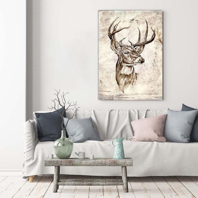 Deer - Wrapped Canvas Print Union Rustic on Productcaster.