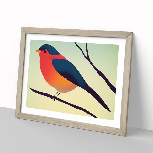 Select Robin Bird Abstract - Picture Frame Graphic Art 17 Stories Size: 25cm H x 34cm W x 2cm D, Frame Colour: Oak on Productcaster.