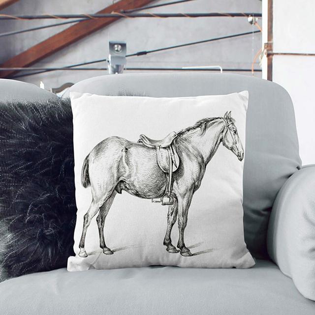 Horse with a Saddle by Jean Bernard Cushion with Filling East Urban Home Size: 55cm H x 55cm W x 20cm D on Productcaster.