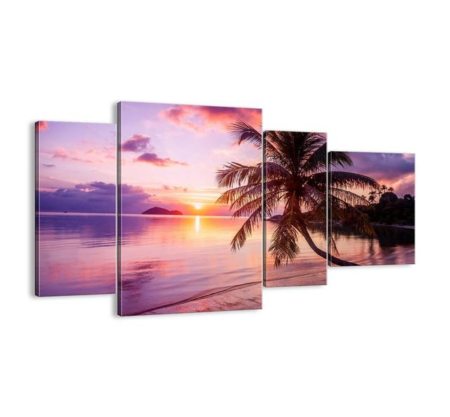 Bliss to the Horizon - 4 Piece Unframed Photograph Print Set on Canvas Highland Dunes Size: 70cm H x 120cm W x 1.8cm D on Productcaster.