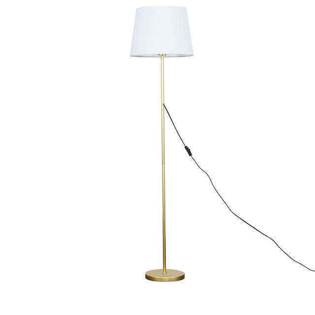 Gurpreet 149cm Traditional Floor Lamp 17 Stories Base Finish: Gold, Bulb Included: No, Shade Colour: White on Productcaster.