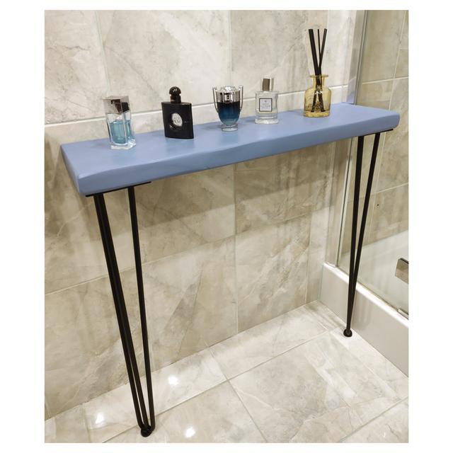 Rustic Console Table 175Mm Hairpin 3R 1016Mm Nordic Blue 17 Stories Size: 106cm H x 140cm W x 17.5cm D on Productcaster.