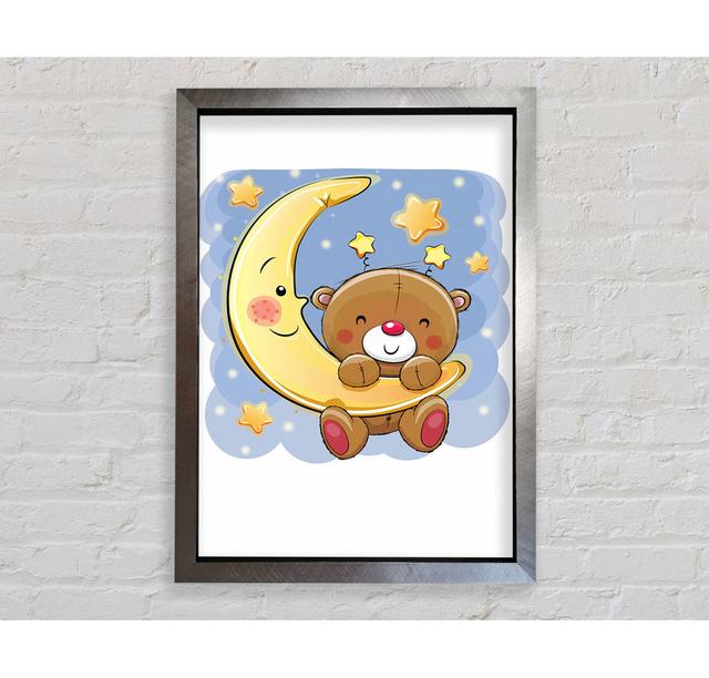 Bear In The Stars - Print Zoomie Kids Format: Silver Framed Paper, Size: 84.1cm H x 118.9cm W x 3.4cm D on Productcaster.