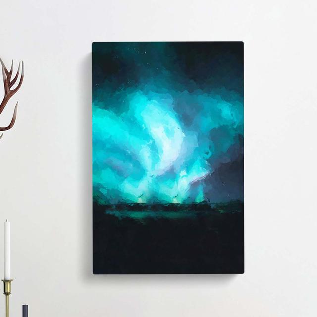 Polar Lights in Iceland in Abstract - Wrapped Canvas Graphic Art Print East Urban Home Size: 91cm H x 60cm W x 3cm D on Productcaster.