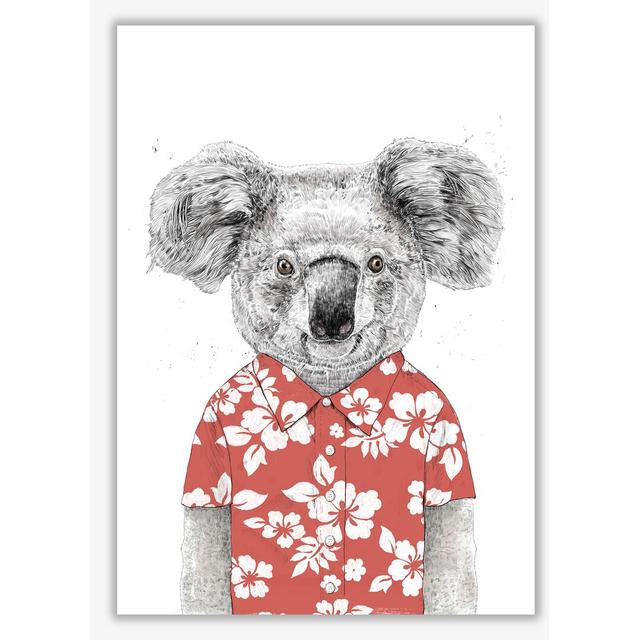 Summer Koala by Mercedes Lopes Charro - Print East Urban Home Size: 42 cm H x 29.7 cm W x 1 cm D, Frame Options: No Frame on Productcaster.