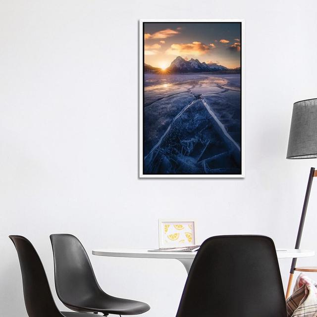 Winterscape by George Digalakis - Floater Frame Print on Canvas Union Rustic Frame Option: White, Size: 101.6cm H x 66.04cm W x 3.81cm D on Productcaster.