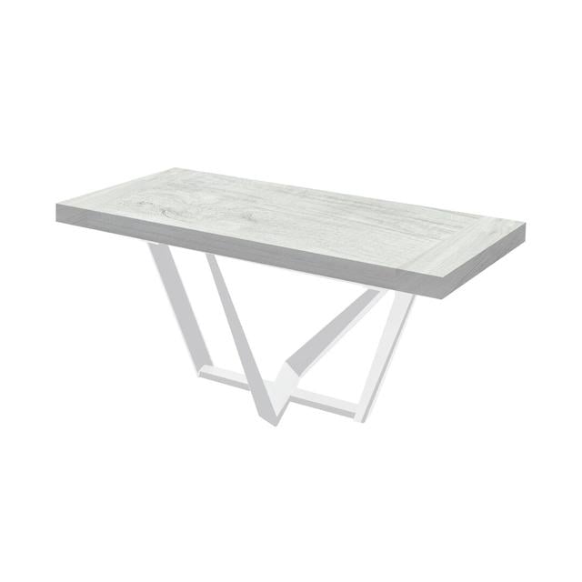 Ausziehbarer Esstisch Karlin Mercury Row Table Top Colour: White country, Table Base Colour: White, Size: 75cm H x 280cm L x 90cm W on Productcaster.