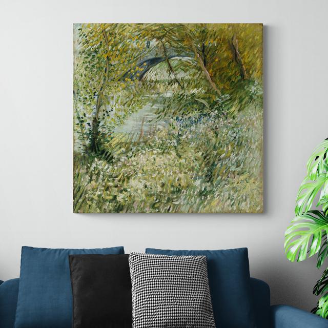 Riverbank In Springtime by Vincent Van Gogh - Wrapped Canvas Print Rosalind Wheeler Size: 61cm W x 61cm H x 1.5cm D on Productcaster.