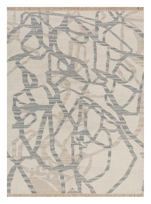 Brunnet Abstract Hand Loomed 4.92' X 8.37' Cream Area Rug Latitude Vive on Productcaster.