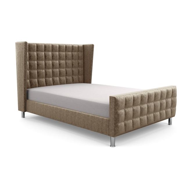 Hart Bridgeholme Upholstered Bed Frame Canora Grey Size: Small Single (2'6), Upholstery Material: Crushed Velvet, Upholstery Colour: Truffle on Productcaster.