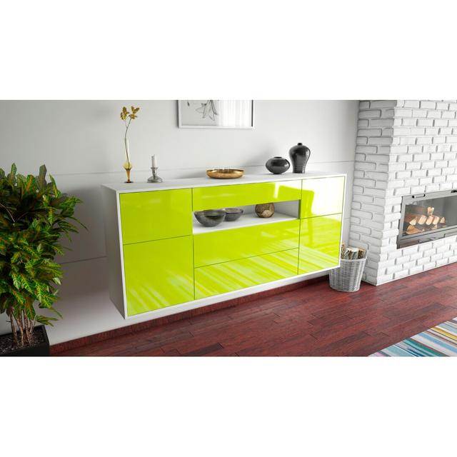 Stotfold Sideboard Brayden Studio Colour (Body/Front): White Mat/Green on Productcaster.