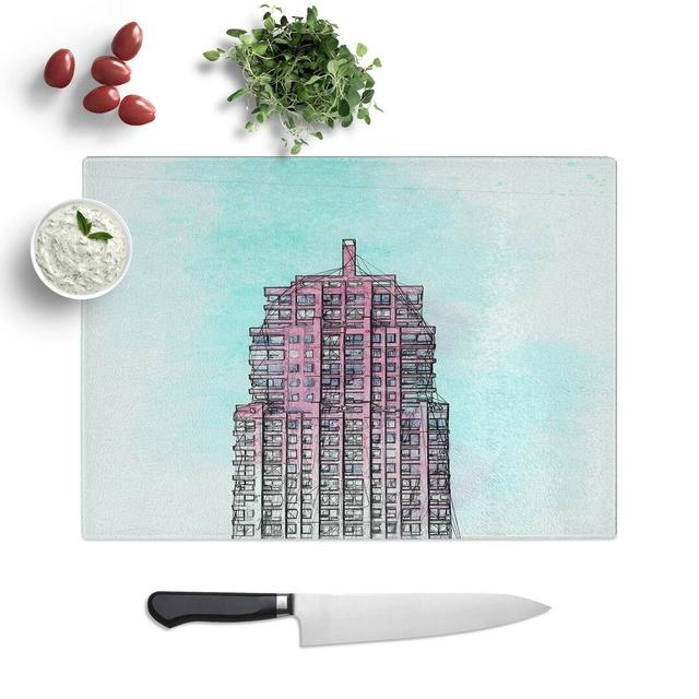 Tempered Glass Sketching the Architecture Vol.65 Chopping Board East Urban Home Size: 39 cm W x 28.5 cm L on Productcaster.