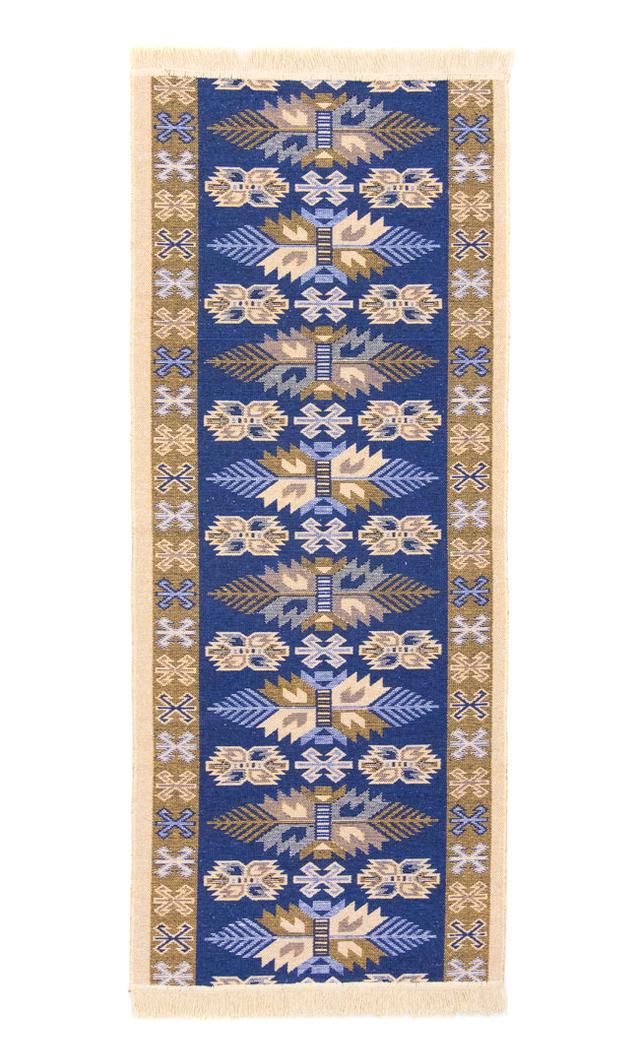 Randle Minimal Machine Woven Blue Area Rug Set Latitude Vive Rug Size: Runner 80 x 300cm on Productcaster.