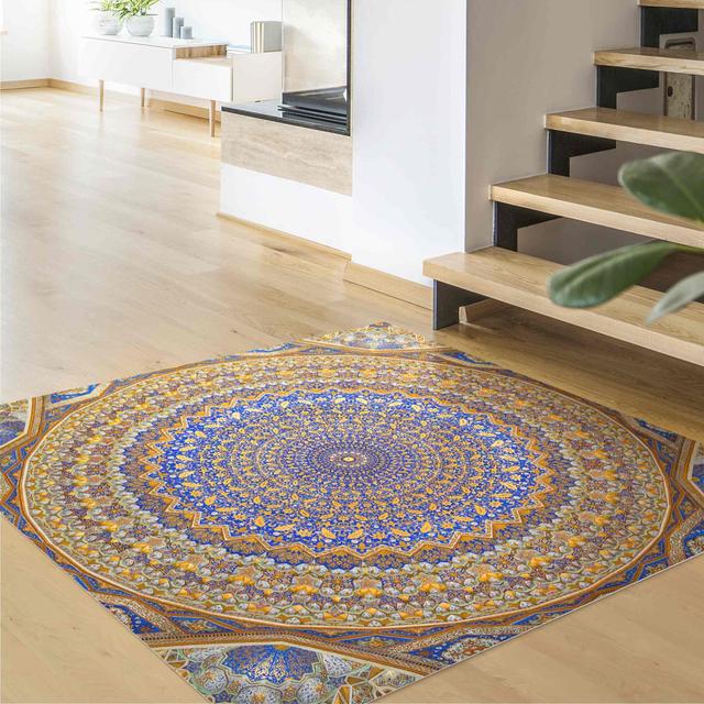 Square Glyndwer Geometric Machine Woven Area Rug East Urban Home Rug Size: Square 100cm on Productcaster.