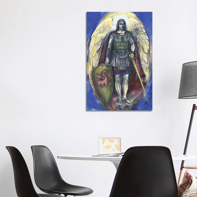 The Seven Archangels - Archangel Michael With Sword Happy Larry Size: 101.6cm H x 66.04cm W x 3.81cm D on Productcaster.