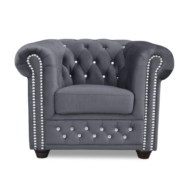 Chesterfield-Sessel Sade Mercer41 Polsterfarbe: Grau on Productcaster.