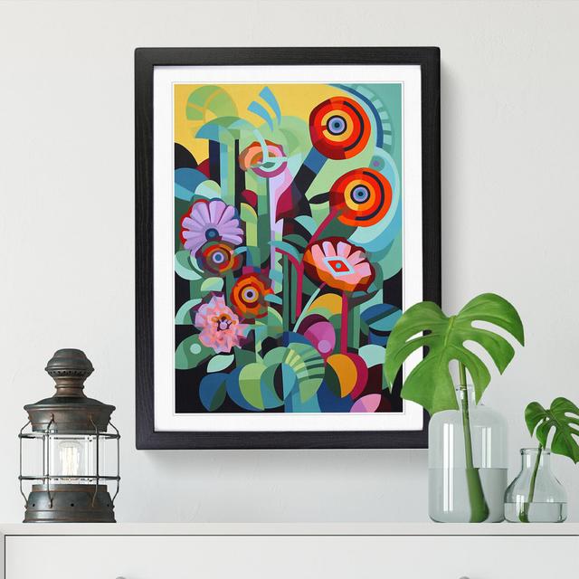 FRM-V0523-891X Flowers Constructivism Vol.5 - Picture Frame Graphic Art Marlow Home Co. Size: 34cm H x 25cm W, Format: Oak Framed on Productcaster.