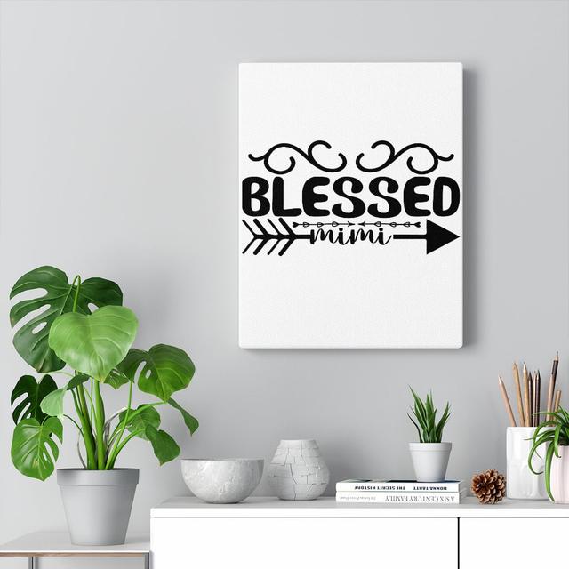 Blessed Mimi - Wrapped Canvas Print Blue Elephant on Productcaster.