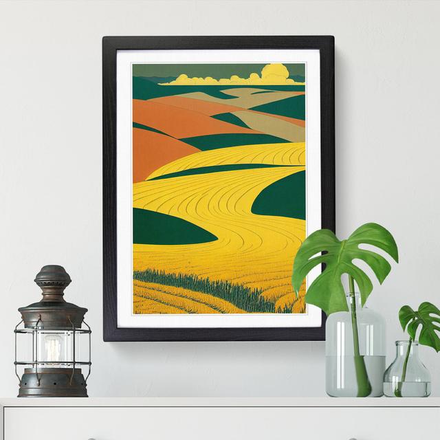 Wheat Field Art Deco Vol.2 - Single Picture Frame Print Marlow Home Co. Size: 46cm H x 34cm W x 2cm D, Frame Option: Black on Productcaster.