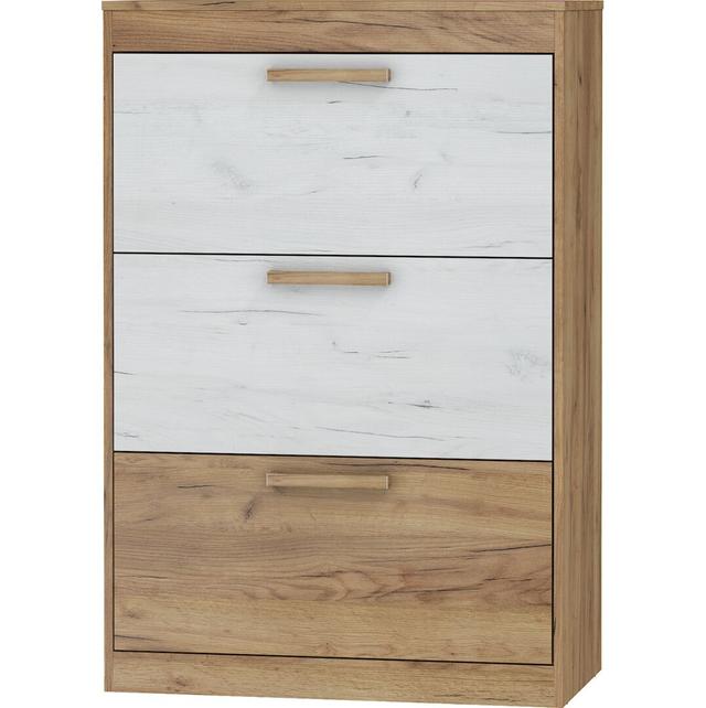 Frey 16 Pair Shoe Storage Cabinet Latitude Run Finish: Golden Craft/White Craft on Productcaster.