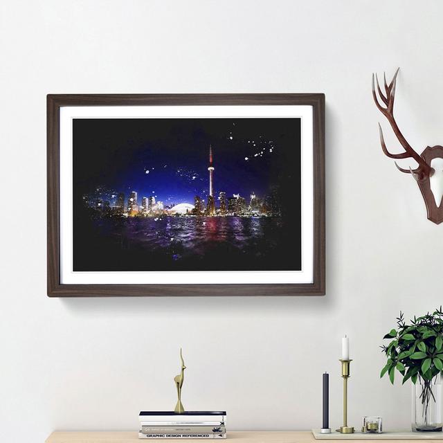 Toronto Skyline in Canada - Picture Frame Graphic Art Print East Urban Home Frame Option: Walnut Framed, Size: 33cm H x 45cm W x 2cm D on Productcaster.