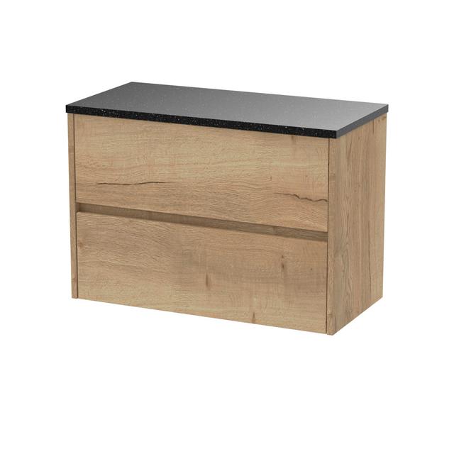 80cm Wall Mounted Single Bathroom Vanity Base Only Hudson Reed Base Finish: Autumn Oak on Productcaster.