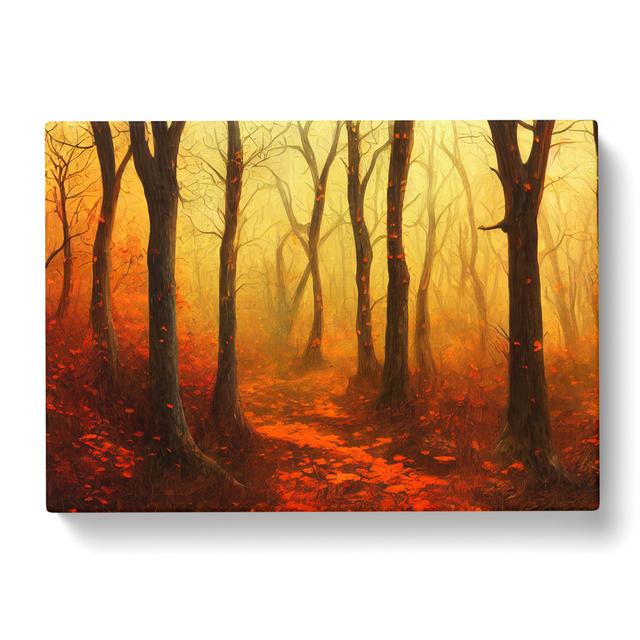 The Vivid Autumn Forest - Wrapped Canvas Graphic Art Alpen Home Size: 35cm H x 50cm W x 3cm D on Productcaster.