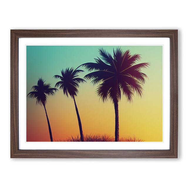 Fine Palm Trees - Picture Frame Painting Bay Isle Home Size: 25cm H x 34cm W x 2cm D, Frame Colour: Walnut on Productcaster.