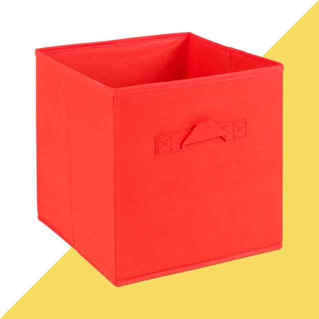 Fabric Cube or Bin (Set of 3) Hashtag Home Colour: Red, Size: 27cm H x 27cm W x 27cm D on Productcaster.